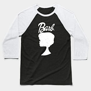 80's Inspired Barb Tv Series Logo Parody Baseball T-Shirt